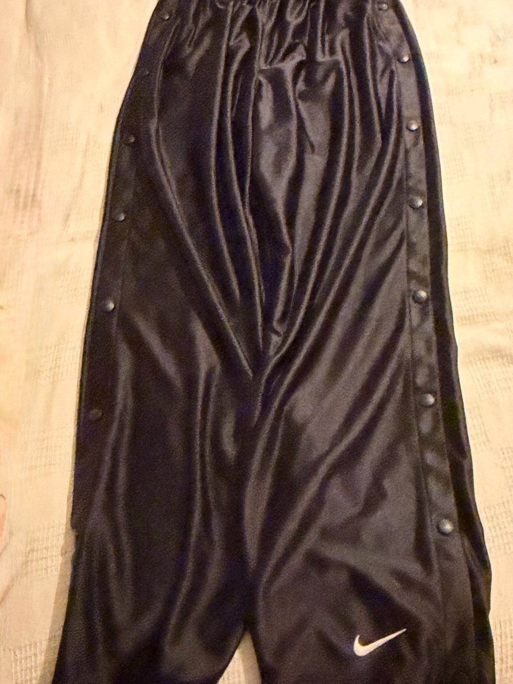 Nike Black Satin Track Snap Pants the OG Y2K pants